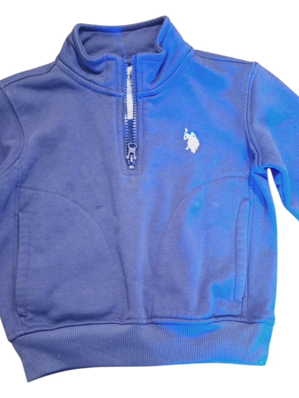 U.S. Polo Assn. Navy Quarter-Zip Pullover with Logo